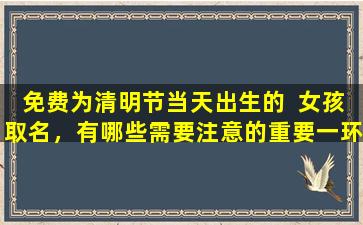 免费为清明节当天出生的  女孩取名，有哪些需要注意的重要一环 